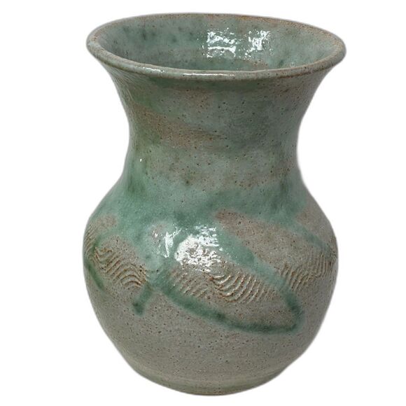 Vintage MCM Handmade Pottery Ceramic Stoneware Raku John Cambell Textured Vase - Picture 1 of 8